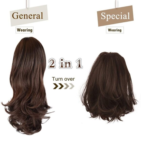 Long Curly Ponytail Extension Synthetic 13 Inch Clip-In Hairpiece for Women main image 5